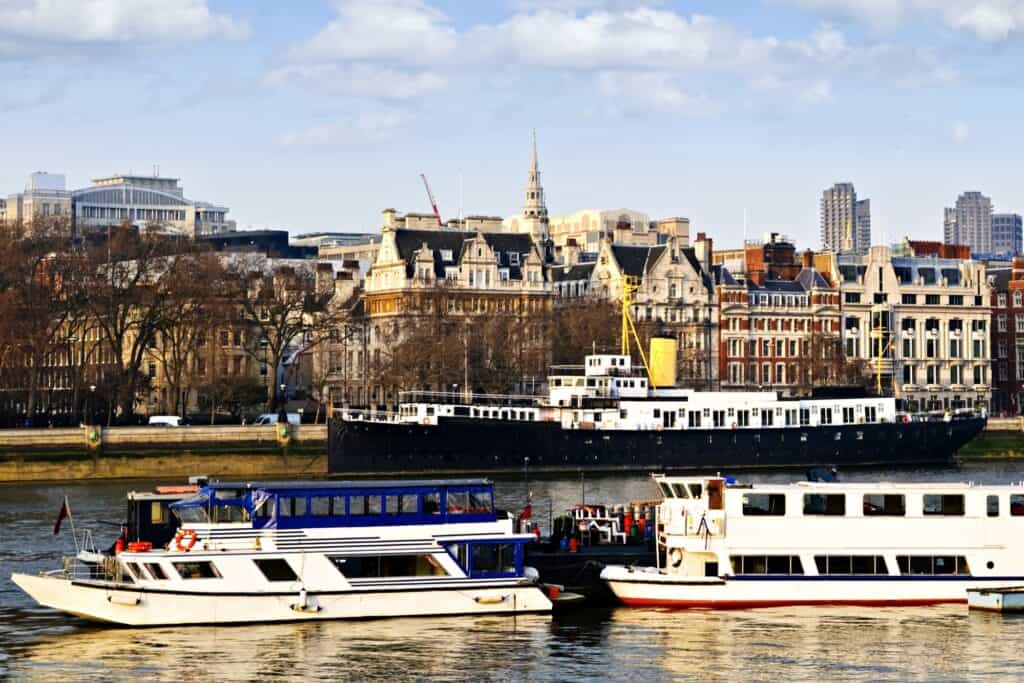 Residential buildings along the River Thames